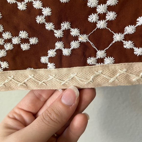 Vintage Nanette Lepore Brown White Atomic Embroidered Retro Jacket Women Size 6 - Picture 15 of 16